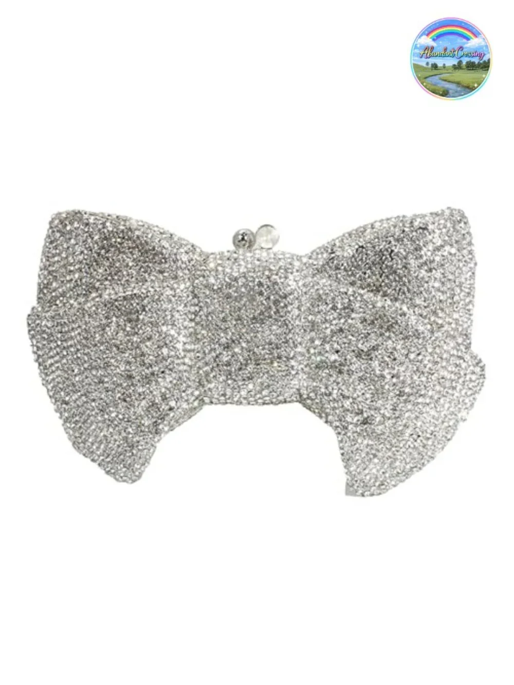 Evening Clutch Rhinestones Bowknot Wedding Party Purse Detachable Chain